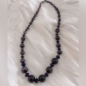 Amethyst Beaded Statement Necklace